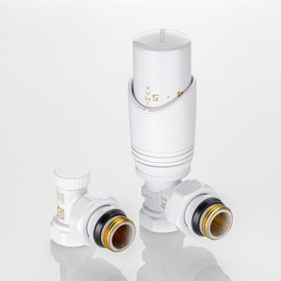 Комплект терморегулирующего оборудования для радиатора угловой (белый)